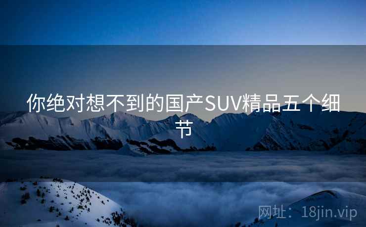 你绝对想不到的国产SUV精品五个细节